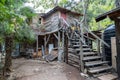 Wooden shacks of KadirÃ¢â¬â¢s Tree Houses hostel in Olympos area of Antalya province in Turkey